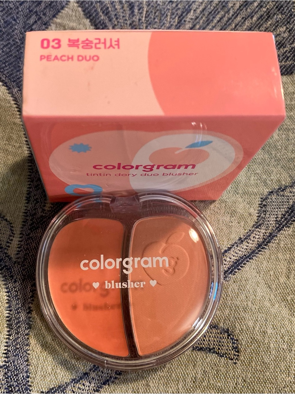 Colorgram Tintin Dory Duo Blusher 03 Peach Duo K-Beauty Blush New